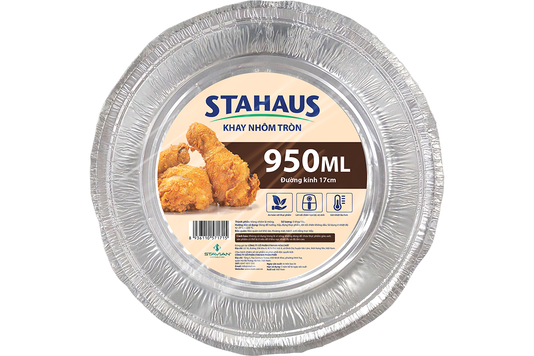 Khay nhôm tròn Stahaus 950ml (5 cái/gói)
